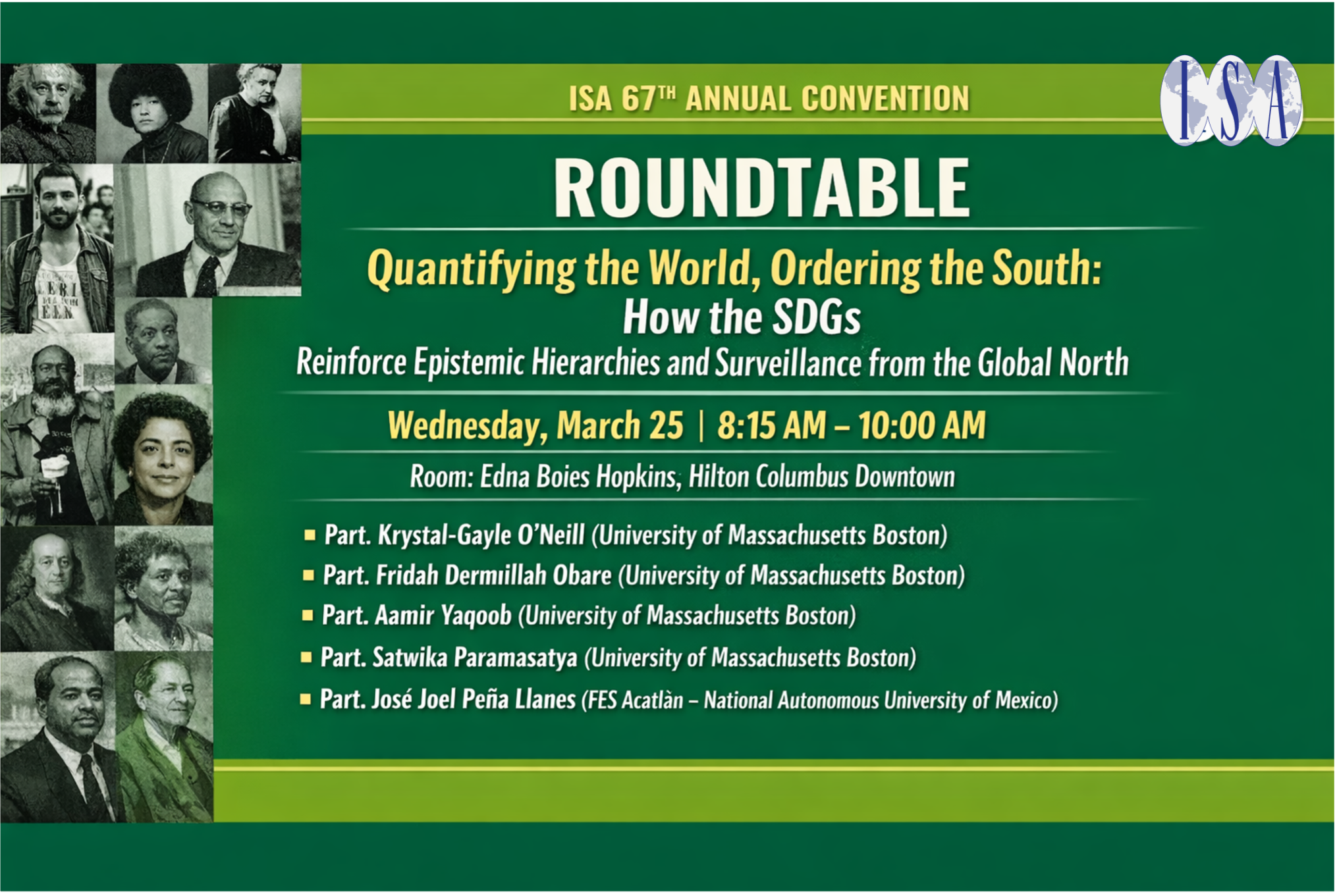 En este momento estás viendo Roundtable: Quantifying the World, Ordering the South (#ISA2026)